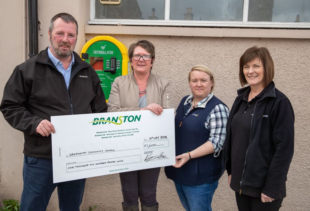 Branston helps fund defibrilators for the heart of the community