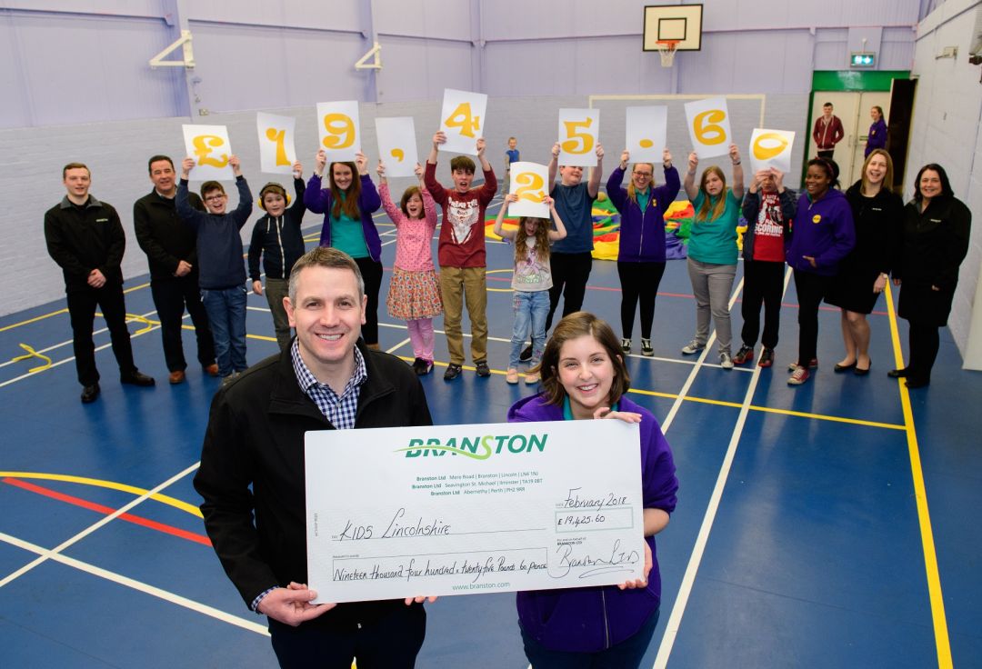 Branston donates over £19,000 to Lincolnshire KIDS